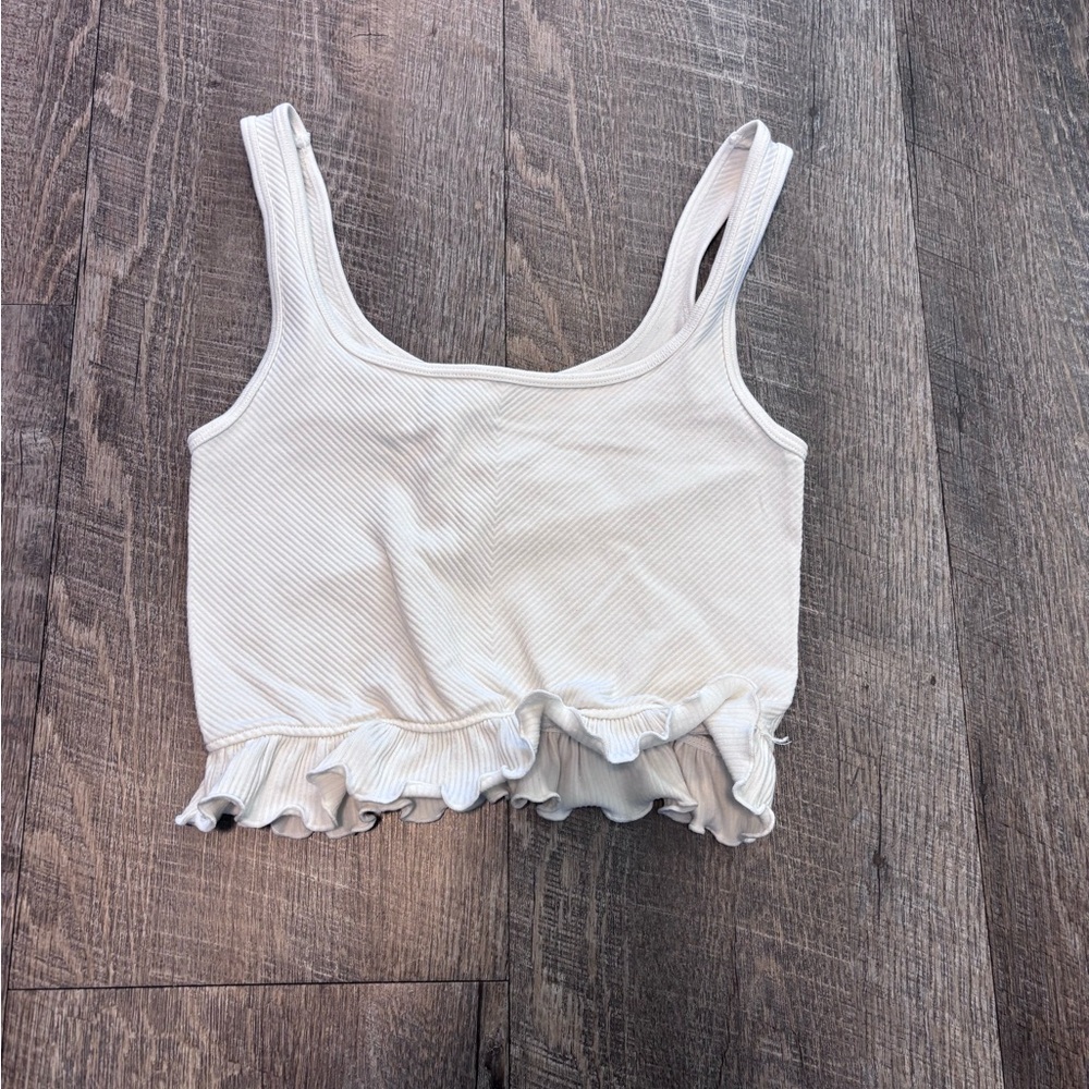 White Ruffled Women's Top